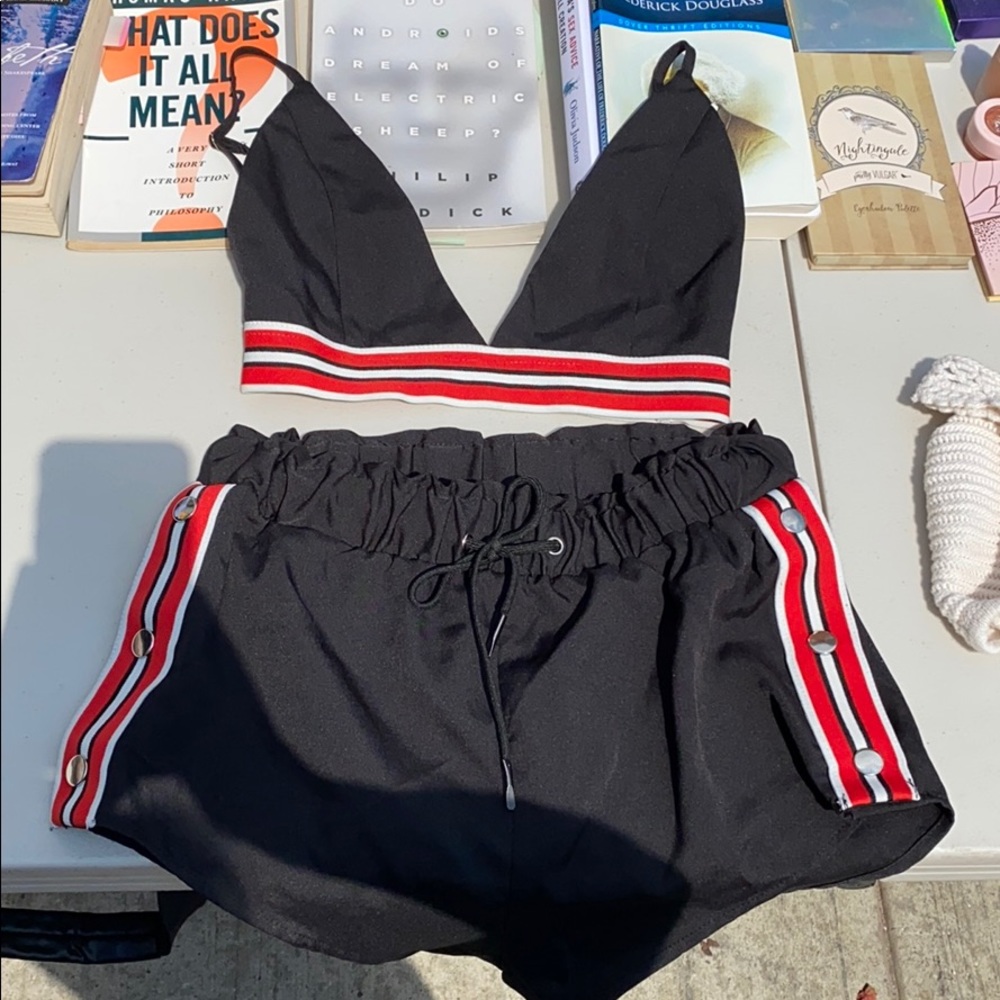 Black & Red two piece set drone SHEIN